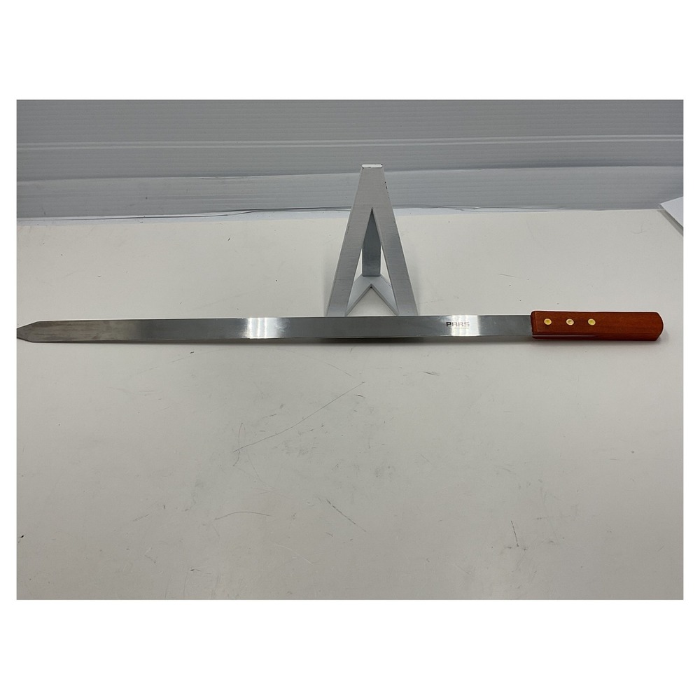PARS Yedi Houseware 25.5" Flat BBQ Skewers Set of 6 Stainless Steel Wood Handle - Picture 1 of 4